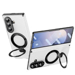 Custodia per telefono in pelle con cerniera magnetica e supporto pieghevole in metallo integrato., For Galaxy Z Fold8 5G, For Galaxy Z Fold8 Ultra 5G