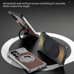 Custodia per telefono con supporto magnetico senza bordi in legno di noce per aromaterapia, For Galaxy S25 5G, For Galaxy S25 Ultra 5G
