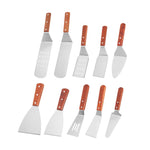 Spatola da cucina LsCook in acciaio inossidabile con manico in legno, Small Frying Spatula, Small Slotted Spatula, Small Griddle Scraper, Small Triangular Spatula, Large Griddle Scraper, Large Triangular Spatula, Angled Griddle Spatula                 ...