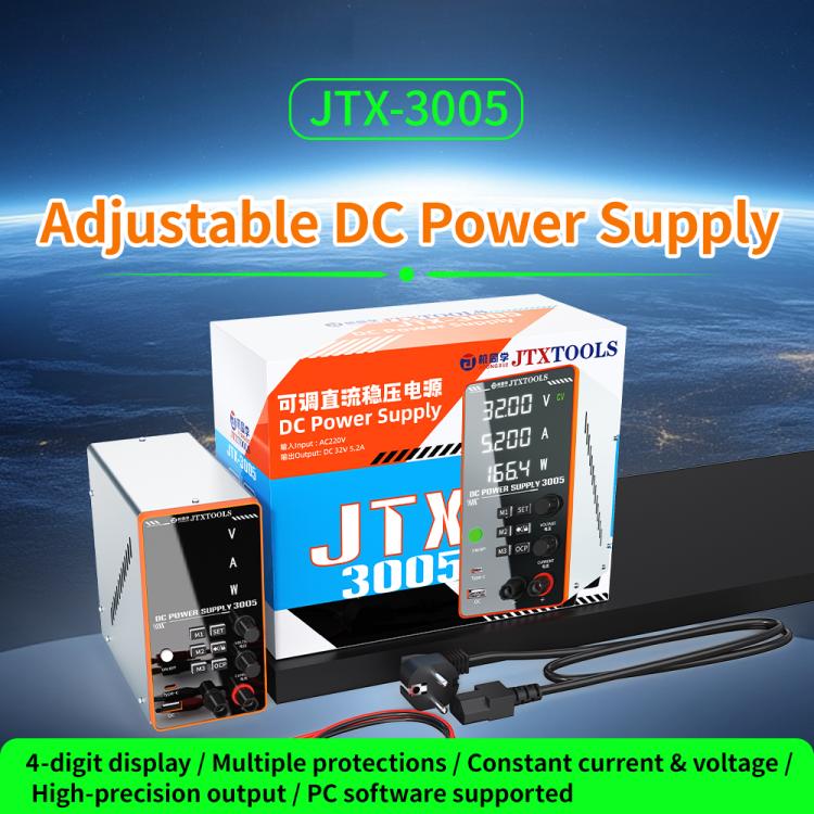 JTX-3005 Multiple Protections 4-Digit Display Adjustable DC Power Supply, EU Plug, US Plug