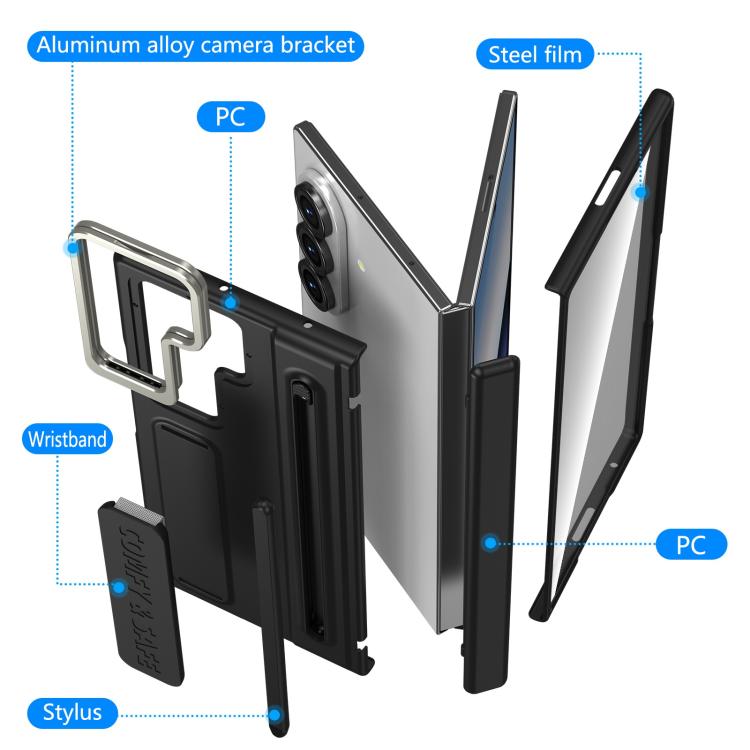 Custodia per telefono con cornice e cinturino da polso / penna, For Galaxy Z Fold8 5G, For Galaxy Z Fold8 Ultra 5G
