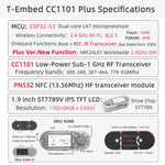 LILYGO T-Embed CC1101 Plus ESP32-S3 1.9 inch LCD PN532 Module, Built-in Antenna, External Antenna