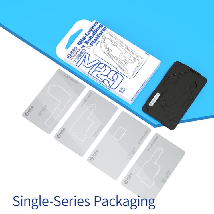 JTX M29 Middle Layer BGA Reballing Stencil Tin Planting Platform for iPhone X to 17 Pro Max