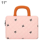 Stylish Bow-Quilted Design Portable Handheld Laptop Sleeve Bag, 11 inch, 14 inch, 15.6 inch
