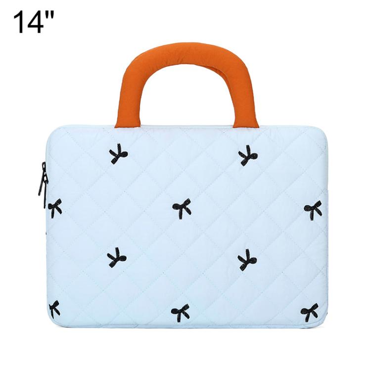Stylish Bow-Quilted Design Portable Handheld Laptop Sleeve Bag, 11 inch, 14 inch, 15.6 inch