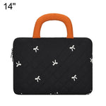 Stylish Bow-Quilted Design Portable Handheld Laptop Sleeve Bag, 11 inch, 14 inch, 15.6 inch