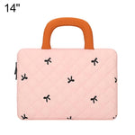 Stylish Bow-Quilted Design Portable Handheld Laptop Sleeve Bag, 11 inch, 14 inch, 15.6 inch