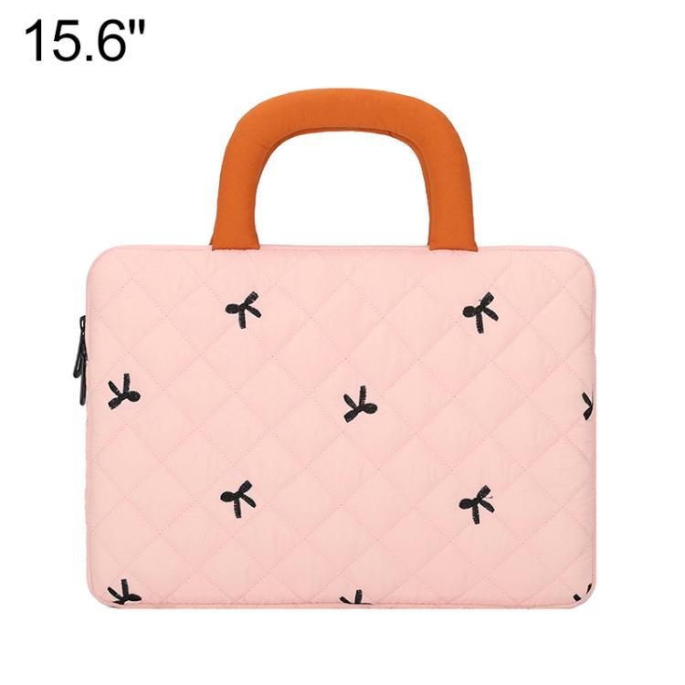 Stylish Bow-Quilted Design Portable Handheld Laptop Sleeve Bag, 11 inch, 14 inch, 15.6 inch