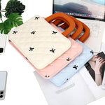 Stylish Bow-Quilted Design Portable Handheld Laptop Sleeve Bag, 11 inch, 14 inch, 15.6 inch