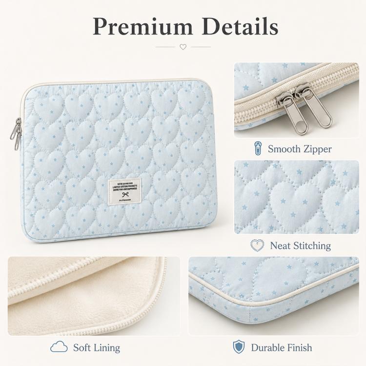 Star Print Zipper Closure Laptop Sleeve Bag Laptop Storage Case, 11 inch, 13-14 inch, 15-16 inch