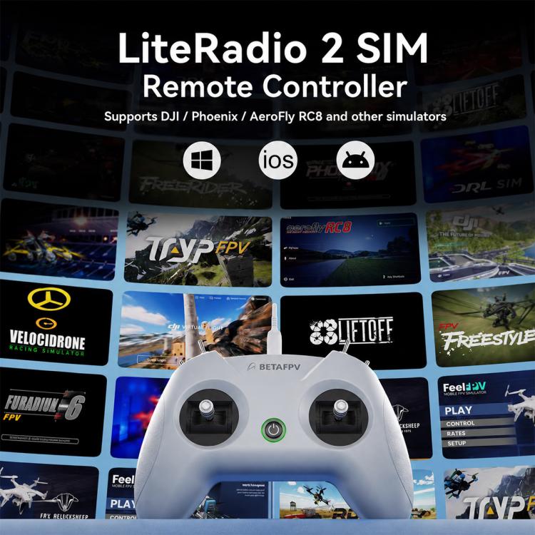 BETAFPV LiteRadio2 SIM FPV RC Simulator Controller per DJI Aerofly RC8