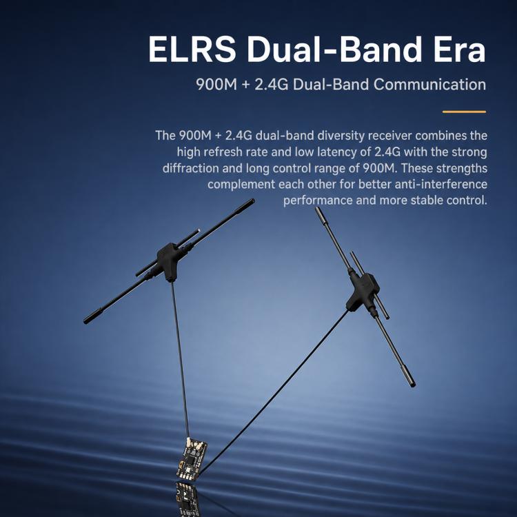 Ricevitore a doppia frequenza BETAFPV SuperX Nano ELRS Gemini Xross ELRS 2.4GHz + modulo 915M, SuperX