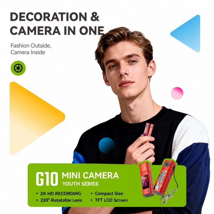 G10 Lipstick Youth Series 0.96 inch LCD Screen Thumb Mini Camera