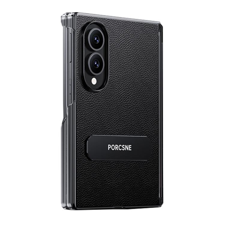 Custodia per telefono in pelle vegana con doppia cerniera e supporto in metallo girevole a 270°., For Galaxy Z Fold8 5G, For Galaxy Z Fold8 Ultra 5G, For Galaxy Z Fold7 5G, For Galaxy Z Fold6