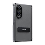 Custodia per telefono in pelle vegana con doppia cerniera e supporto in metallo girevole a 270°., For Galaxy Z Fold8 5G, For Galaxy Z Fold8 Ultra 5G, For Galaxy Z Fold7 5G, For Galaxy Z Fold6