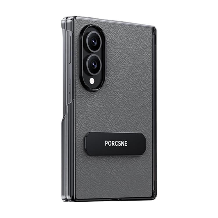 Custodia per telefono in pelle vegana con doppia cerniera e supporto in metallo girevole a 270°., For Galaxy Z Fold8 5G, For Galaxy Z Fold8 Ultra 5G, For Galaxy Z Fold7 5G, For Galaxy Z Fold6