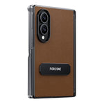 Custodia per telefono in pelle vegana con doppia cerniera e supporto in metallo girevole a 270°., For Galaxy Z Fold8 5G, For Galaxy Z Fold8 Ultra 5G, For Galaxy Z Fold7 5G, For Galaxy Z Fold6