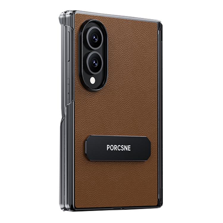 Custodia per telefono in pelle vegana con doppia cerniera e supporto in metallo girevole a 270°., For Galaxy Z Fold8 5G, For Galaxy Z Fold8 Ultra 5G, For Galaxy Z Fold7 5G, For Galaxy Z Fold6