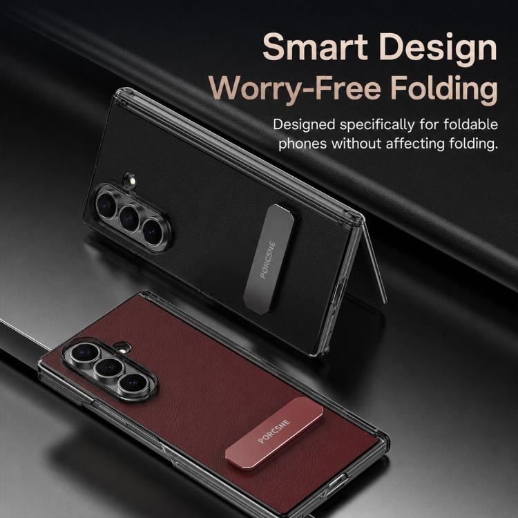 Custodia per telefono in pelle vegana con doppia cerniera e supporto in metallo girevole a 270°., For Galaxy Z Fold8 5G, For Galaxy Z Fold8 Ultra 5G, For Galaxy Z Fold7 5G, For Galaxy Z Fold6