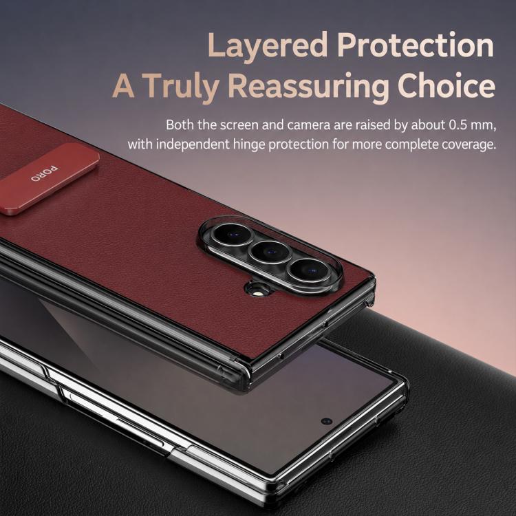 Custodia per telefono in pelle vegana con doppia cerniera e supporto in metallo girevole a 270°., For Galaxy Z Fold8 5G, For Galaxy Z Fold8 Ultra 5G, For Galaxy Z Fold7 5G, For Galaxy Z Fold6