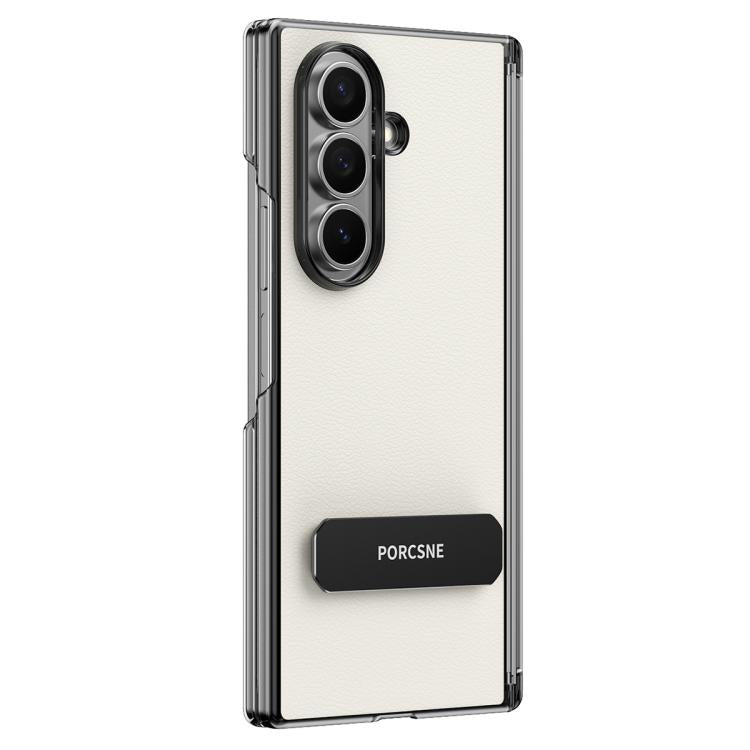 Custodia per telefono in pelle vegana con doppia cerniera e supporto in metallo girevole a 270°., For Galaxy Z Fold8 5G, For Galaxy Z Fold8 Ultra 5G, For Galaxy Z Fold7 5G, For Galaxy Z Fold6