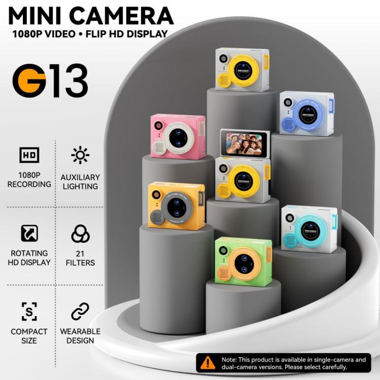 G13 Pro Dual Lens Sport Mini Flip 1.47 inch LCD Screen Thumb Camera, No Memory, 32G
