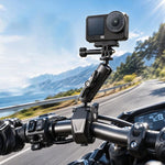 Supporto per manubrio moto con morsetto a chela di granchio per impieghi gravosi in lega di alluminio per DJI, Insta360, GoPro e altre action camera.