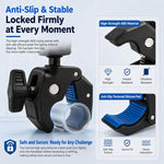 Supporto per manubrio moto con morsetto a chela di granchio per impieghi gravosi in lega di alluminio per DJI, Insta360, GoPro e altre action camera.