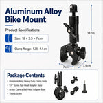 Supporto per manubrio moto con morsetto a chela di granchio per impieghi gravosi in lega di alluminio per DJI, Insta360, GoPro e altre action camera.