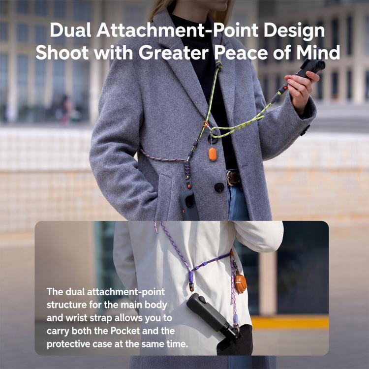 Cordino da spalla PGYTECH con tasca e cinturino anti-smarrimento, For DJI Osmo Pocket 4 / 3