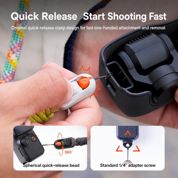 Cordino da spalla PGYTECH con tasca e cinturino anti-smarrimento, For DJI Osmo Pocket 4 / 3