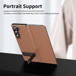 Custodia protettiva per telefono in ecopelle con chiusura a libro e supporto pieghevole., For Samsung Galaxy Z Fold5, For Samsung Galaxy Z Fold4