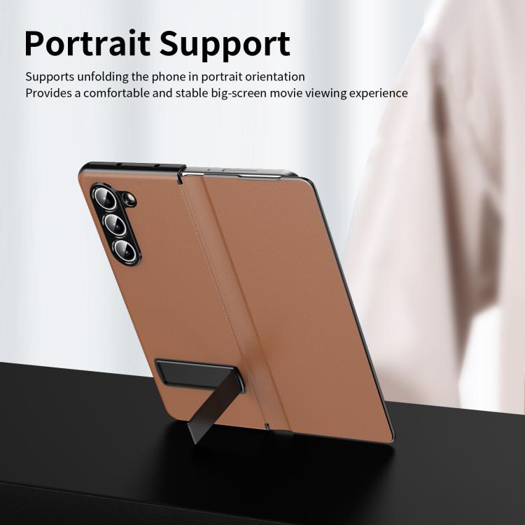 Custodia protettiva per telefono in ecopelle con chiusura a libro e supporto pieghevole., For Samsung Galaxy Z Fold5, For Samsung Galaxy Z Fold4