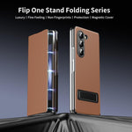 Custodia protettiva per telefono in ecopelle con chiusura a libro e supporto pieghevole., For Samsung Galaxy Z Fold5, For Samsung Galaxy Z Fold4