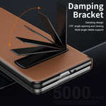 Custodia protettiva per telefono in ecopelle con chiusura a libro e supporto pieghevole., For Samsung Galaxy Z Fold5, For Samsung Galaxy Z Fold4