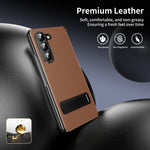 Custodia protettiva per telefono in ecopelle con chiusura a libro e supporto pieghevole., For Samsung Galaxy Z Fold5, For Samsung Galaxy Z Fold4