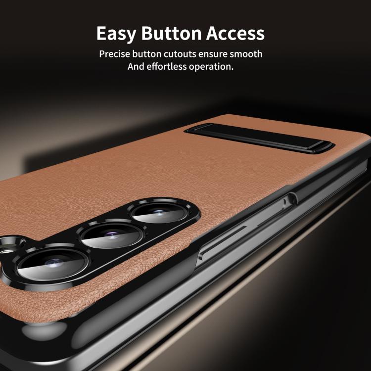 Custodia protettiva per telefono in ecopelle con chiusura a libro e supporto pieghevole., For Samsung Galaxy Z Fold5, For Samsung Galaxy Z Fold4