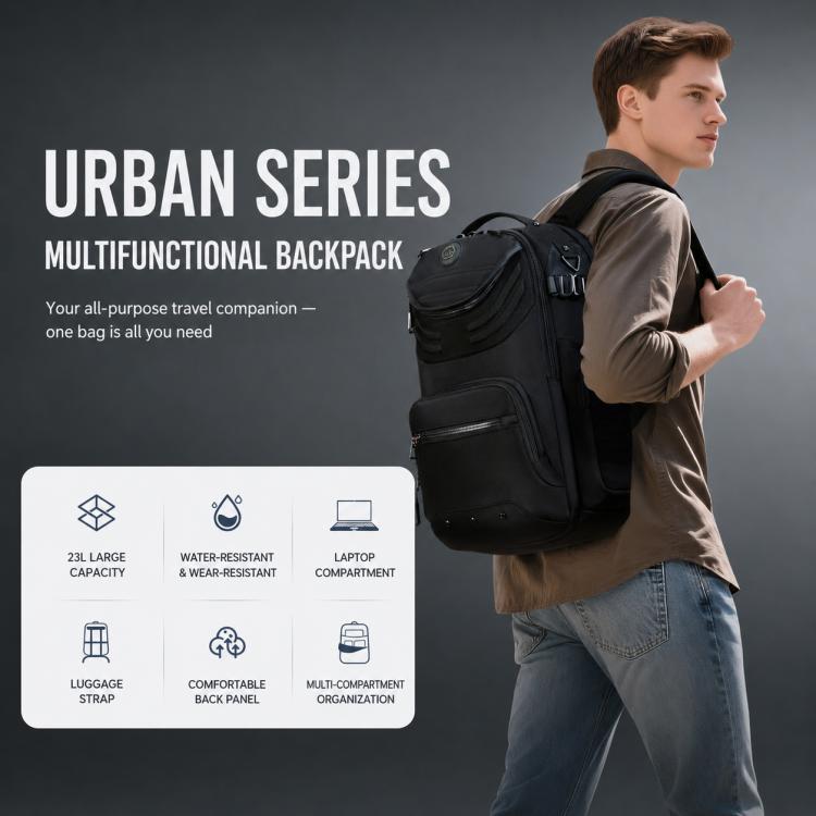 OZUKO Borsa per laptop da uomo, grande capacità, zaino tecnologico per pendolari