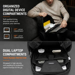 OZUKO Borsa per laptop da uomo, grande capacità, zaino tecnologico per pendolari