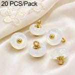 Confezione da 20 bottoni decorativi a disco in resina per Qipao, abito etnico cinese., 16L-10mm