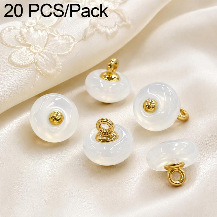 Confezione da 20 bottoni decorativi a disco in resina per Qipao, abito etnico cinese., 16L-10mm