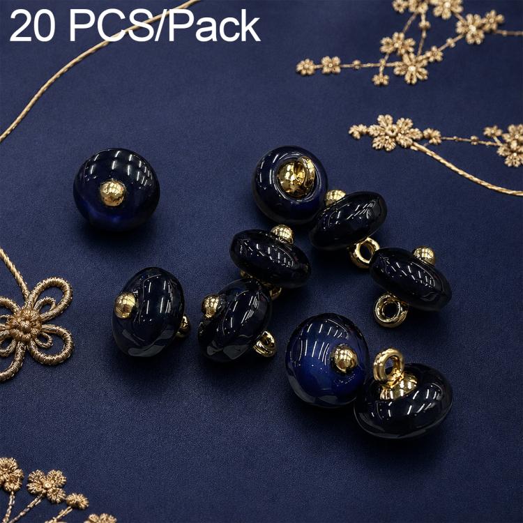 Confezione da 20 bottoni decorativi a disco in resina per Qipao, abito etnico cinese., 16L-10mm