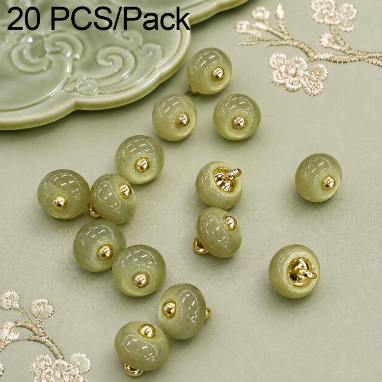 Confezione da 20 bottoni decorativi a disco in resina per Qipao, abito etnico cinese., 16L-10mm