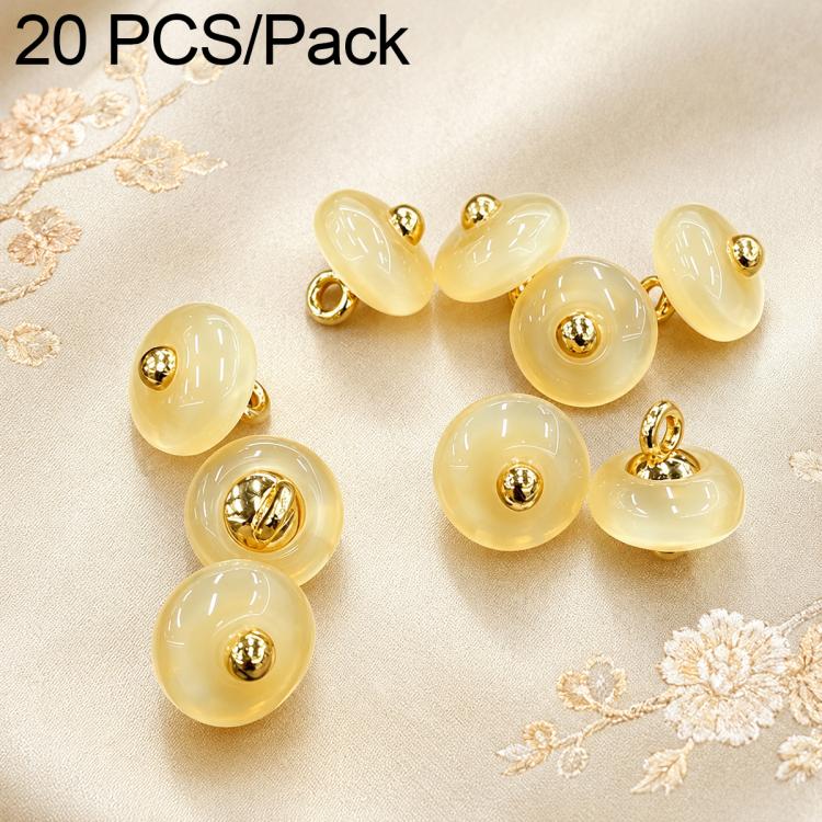 Confezione da 20 bottoni decorativi a disco in resina per Qipao, abito etnico cinese., 16L-10mm