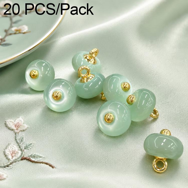Confezione da 20 bottoni decorativi a disco in resina per Qipao, abito etnico cinese., 16L-10mm