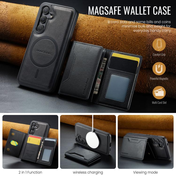 Custodia per telefono rimovibile con tasca per carte RFID MagSafe serie K2 di MAGKING., For Galaxy S25 5G, For Galaxy S25+ 5G