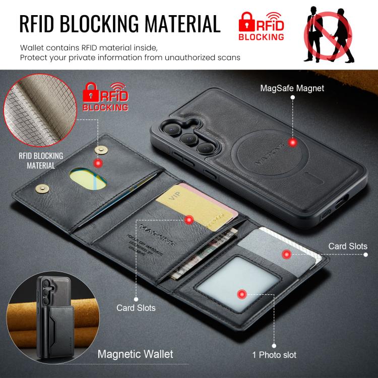 Custodia per telefono rimovibile con tasca per carte RFID MagSafe serie K2 di MAGKING., For Galaxy S25 5G, For Galaxy S25+ 5G