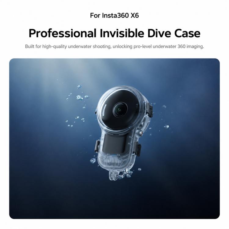 Custodia subacquea invisibile professionale impermeabile fino a 60 metri, For Insta360 X6