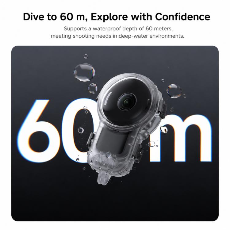 Custodia subacquea invisibile professionale impermeabile fino a 60 metri, For Insta360 X6