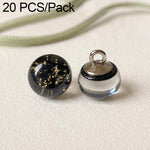 Confezione da 20 bottoni a nodo cinese con perline di vetro e foglia d'oro per Hanfu Cheongsam, 16L-10mm